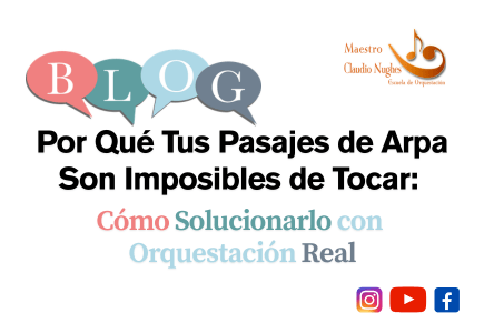 Manual de orquestación para arpa y pedales.
