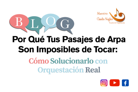 Manual de orquestación para arpa y pedales.
